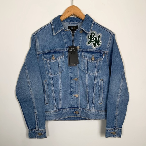 New Rails Jacket Mulholland Denim XS Blue Fray Patch - Picture 10 of 10